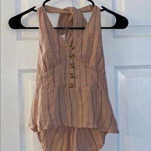 American Eagle Striped Halter Blouse XS
